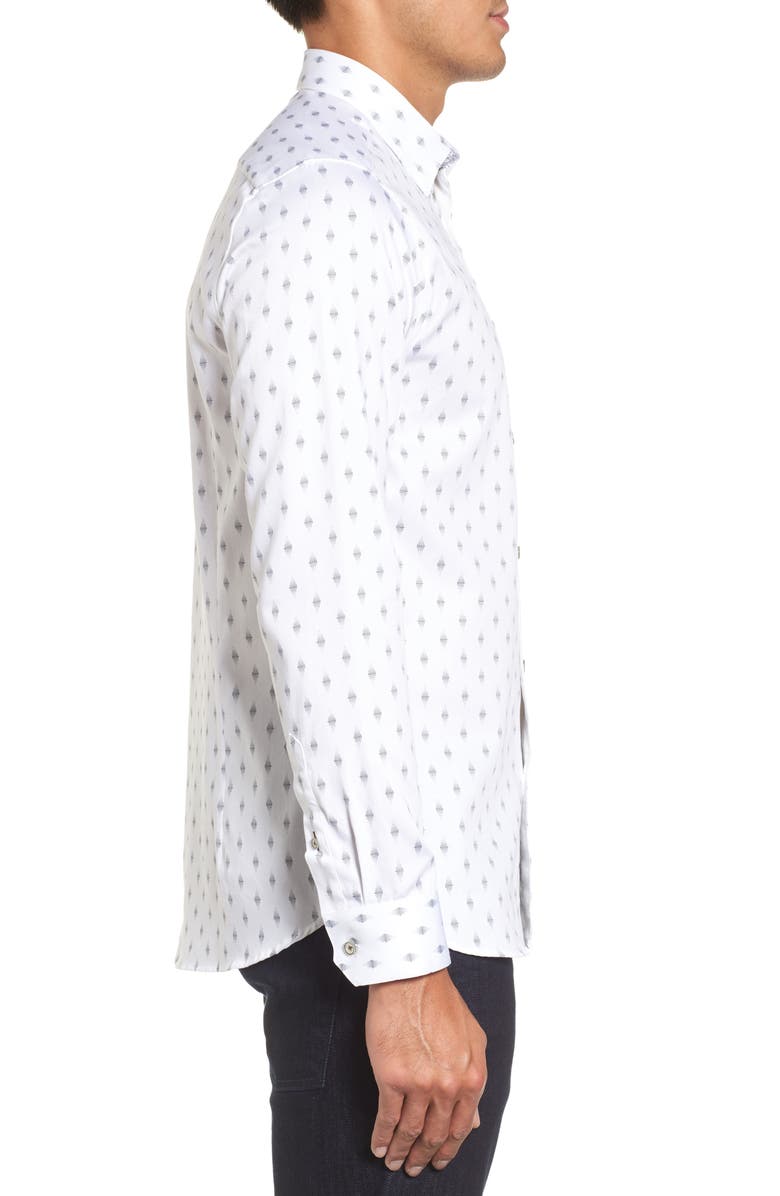 Ted Baker London Monico Slim Fit Dot Diamond Sport Shirt, Alternate, color,