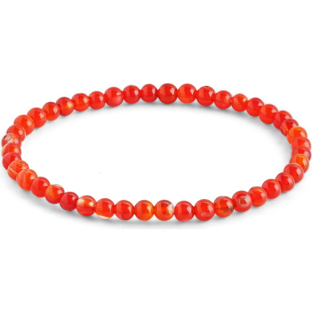 Sterling Forever Red Agate Beaded Stretch Bracelet