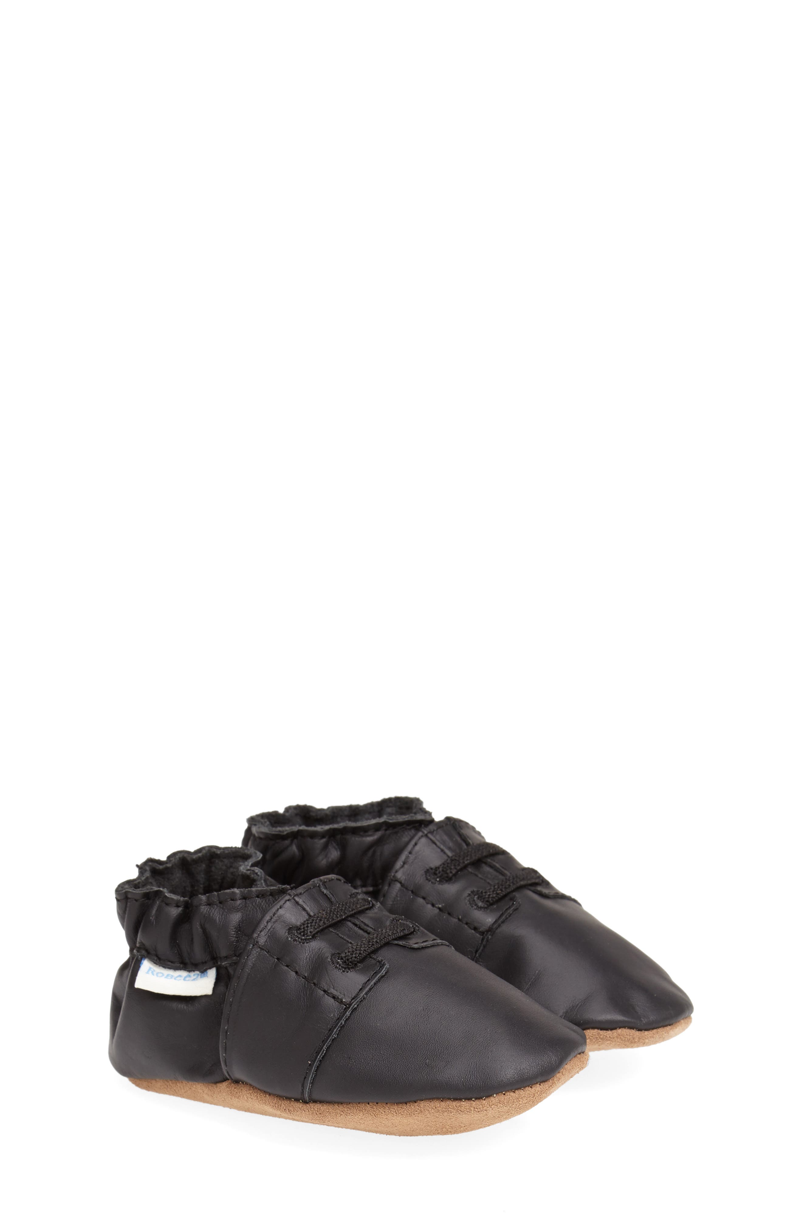 Special Occasion Crib Shoe, Main, color, BLACK