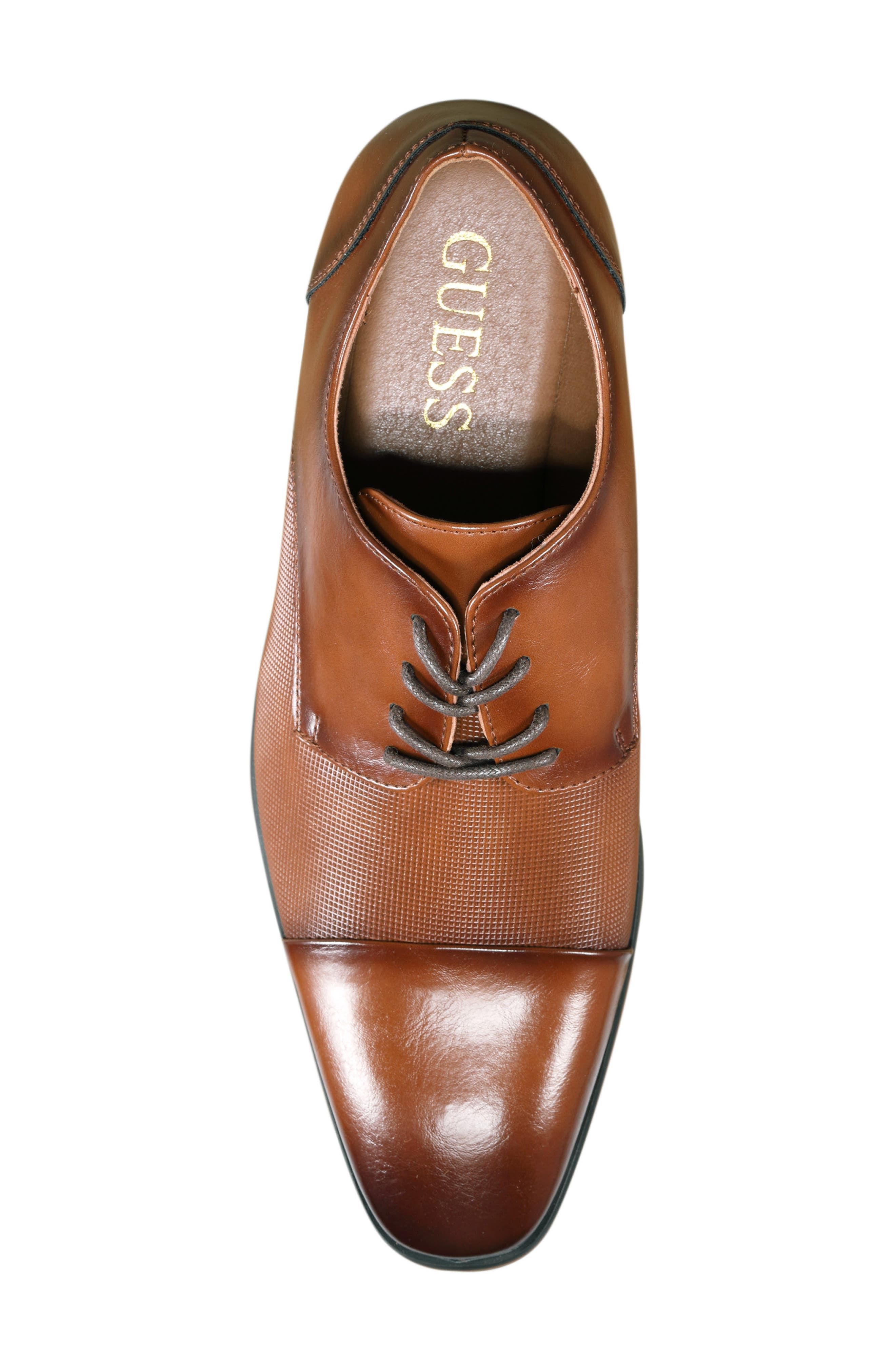 GUESS Shelly Cap Toe Derby, Alternate, color, Dark Natural