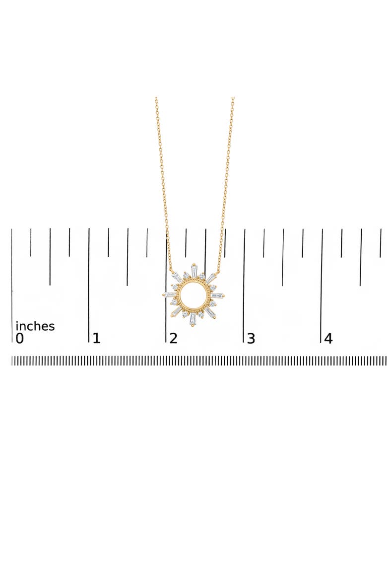 14K Yellow Gold Plated Sterling Silver 5/8 Cttw Diamond Open Starburst Pendant Necklace, Alternate, color, Yellow Gold over Silver