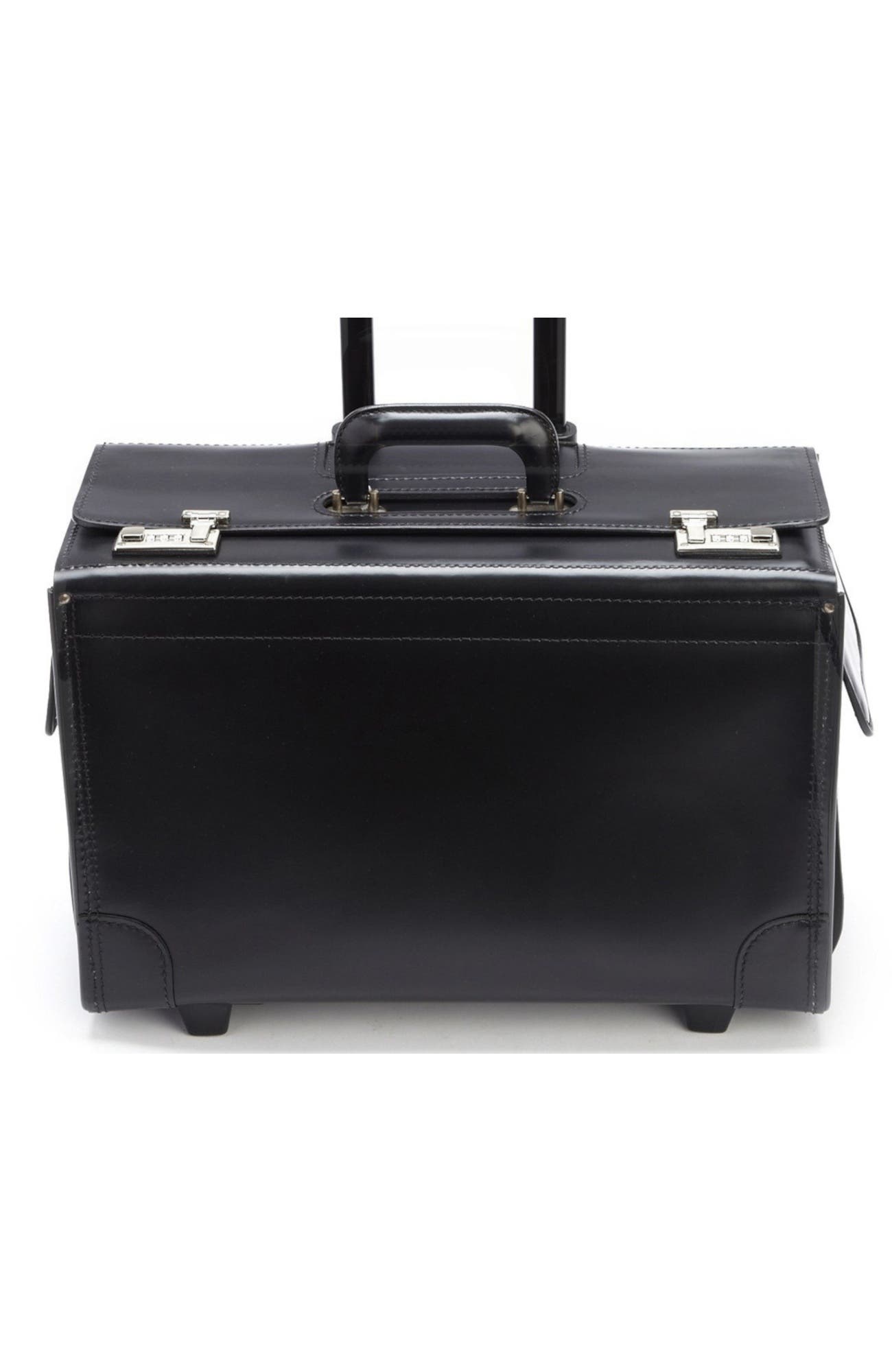 Litigator Leather Wheeled Catalog Case, Alternate, color, Black