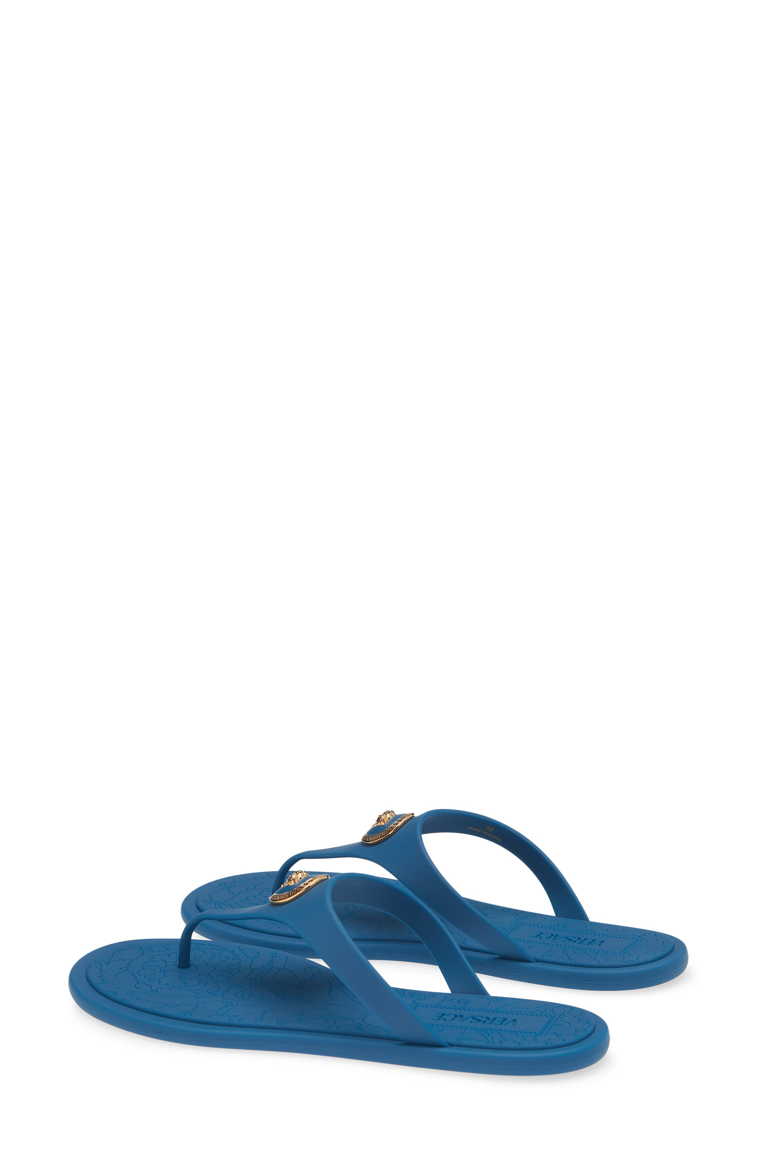Versace Medusa Flip Flop, Alternate, color, Pastel Blue Gold