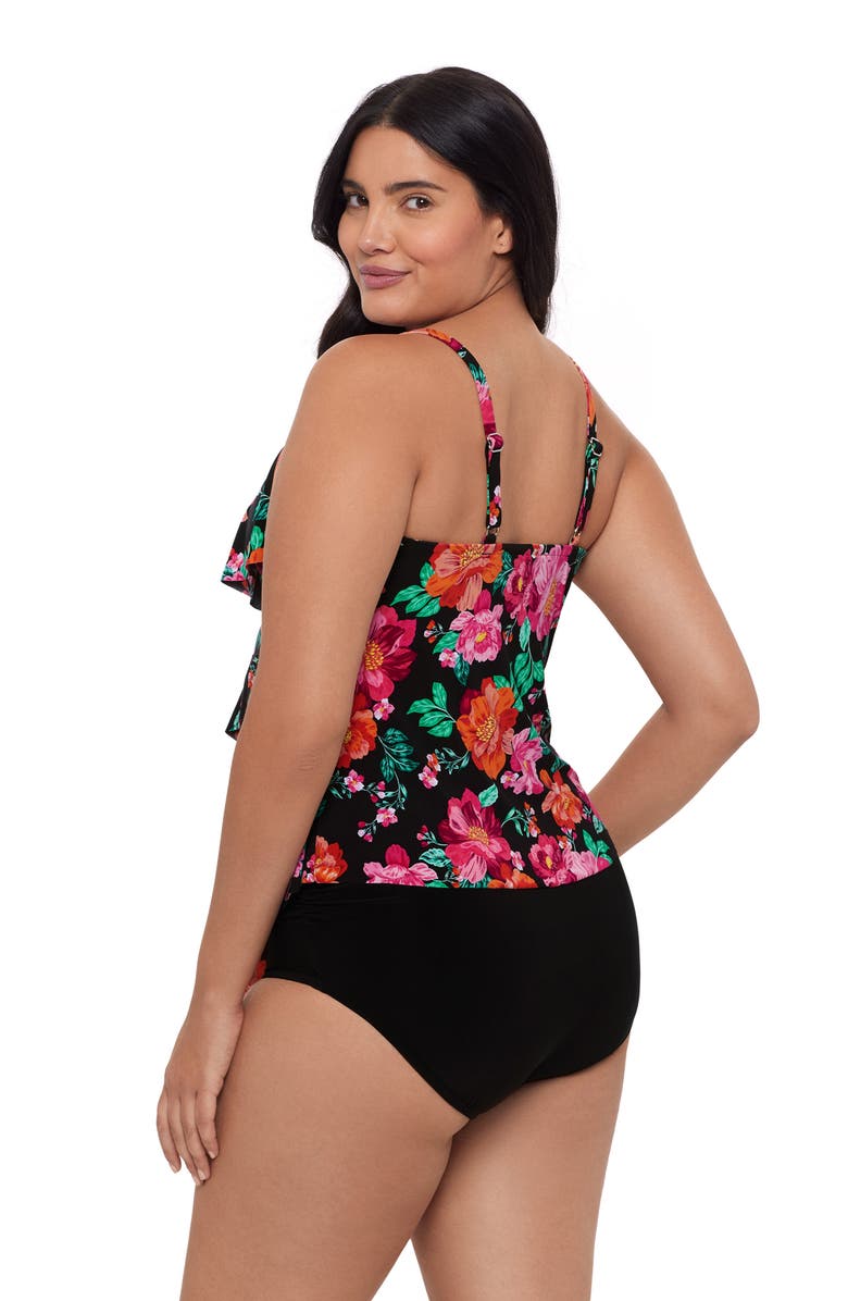 Trimshaper Lena 4 Tier Ruffle Tankini Swim Top, Alternate, color, 