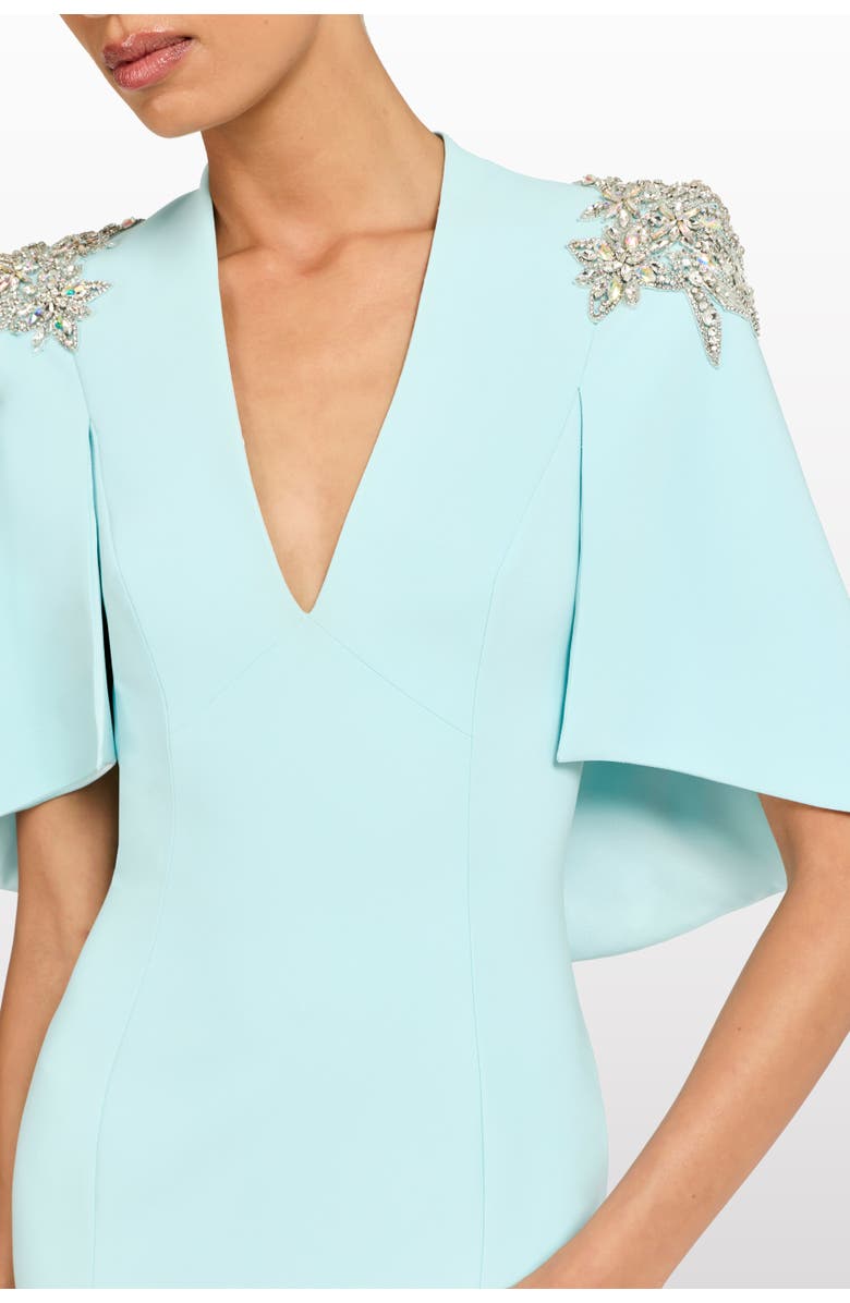 Jenny Packham Star shower Rhinestone-Embellished Maxi Dress, Alternate, color, Crystal Aqua