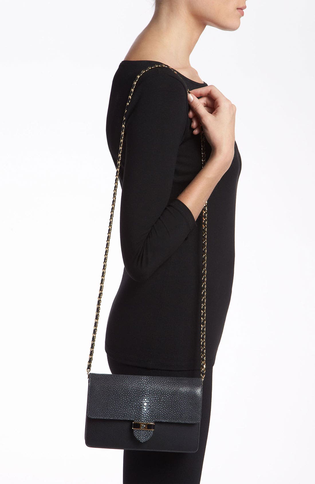Fendi '2Jours' Genuine Stingray & Leather Clutch (Women) | Nordstrom