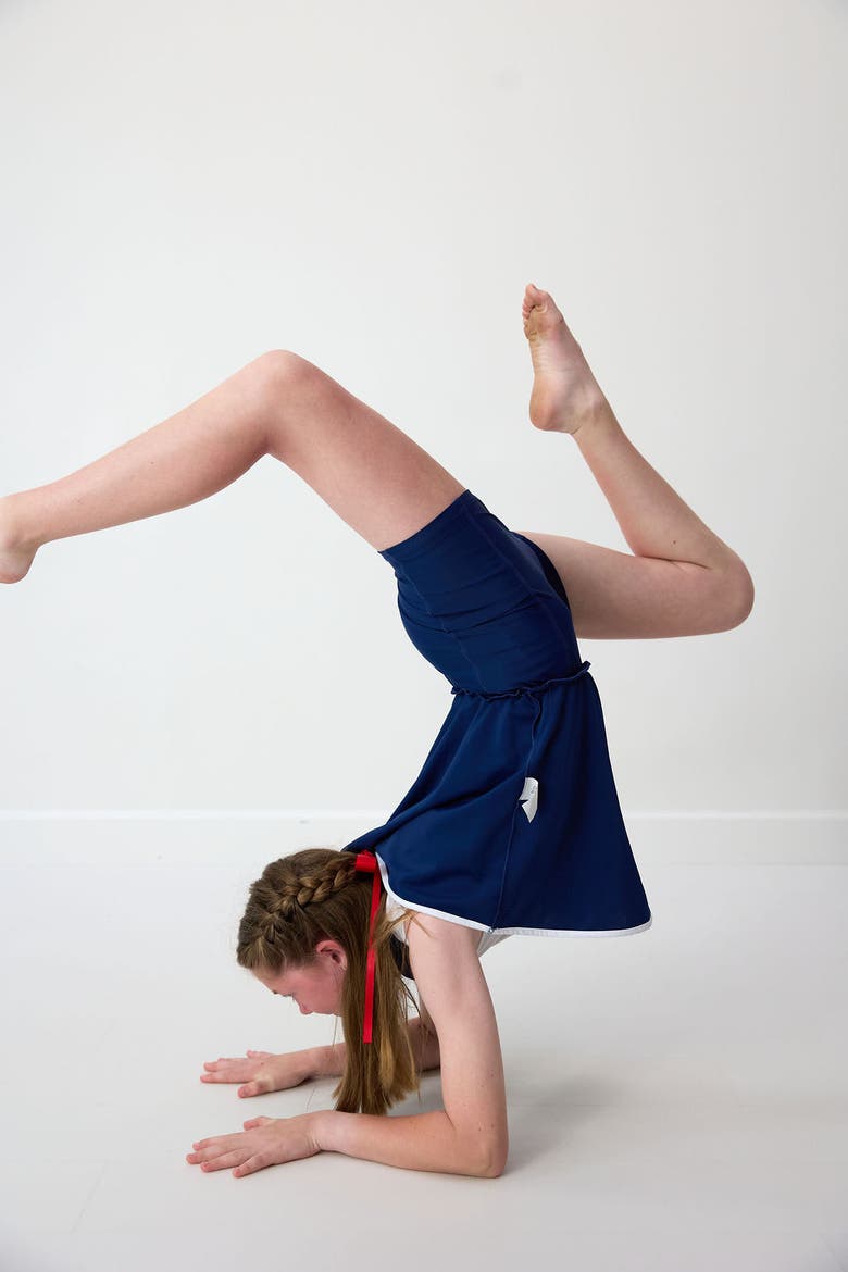 Girls Twirly Skort, Alternate, color, Navy