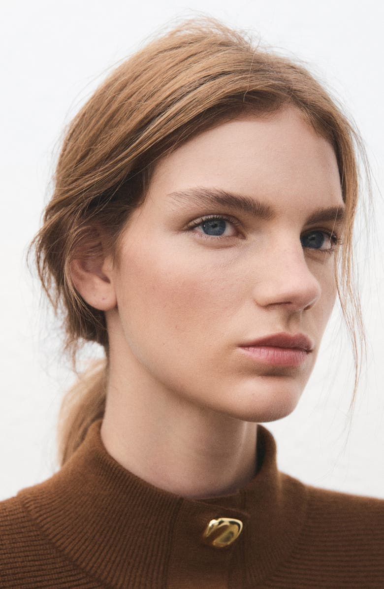 MANGO Uptown Polo Sweater, Alternate, color, Brown