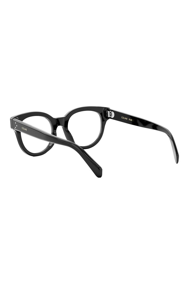Bold 53mm Round Optical Glasses, Alternate, color, SHINY BLACK