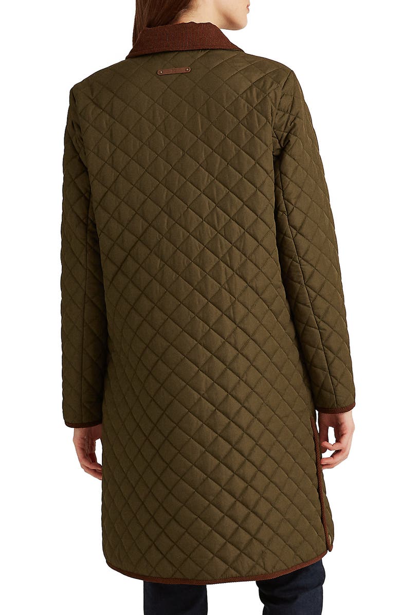 Lauren Ralph Lauren Quilted Snap Front Coat, Alternate, color,