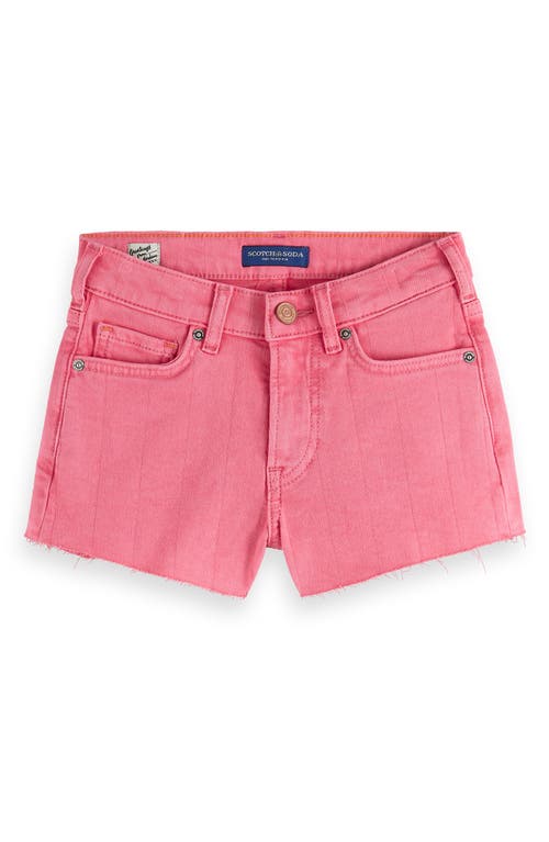 Scotch & Soda Kids' Ray Relaxed Denim Shorts In Electric Pink