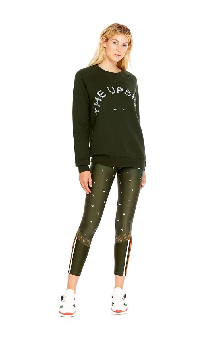 Skulls Sid Crewneck Sweatshirt, Alternate, color, KHAKI/ WHITE
