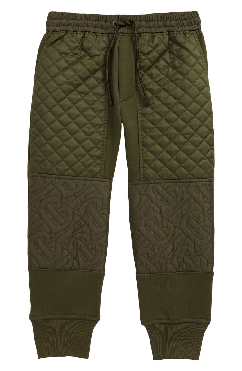 Burberry Kids' Timothie Monogram Quilted Joggers, Main, color, 