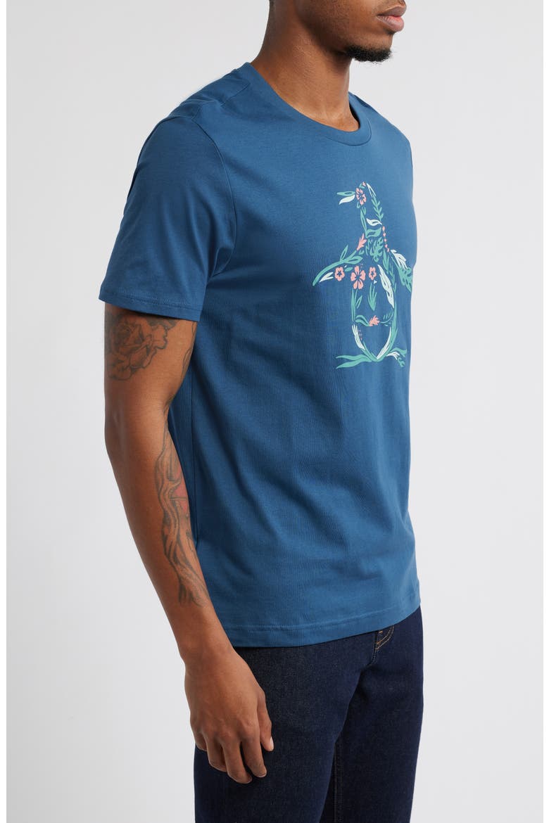 Floral Pete Organic Cotton Graphic T-Shirt, Alternate, color, BLUE WING TEAL