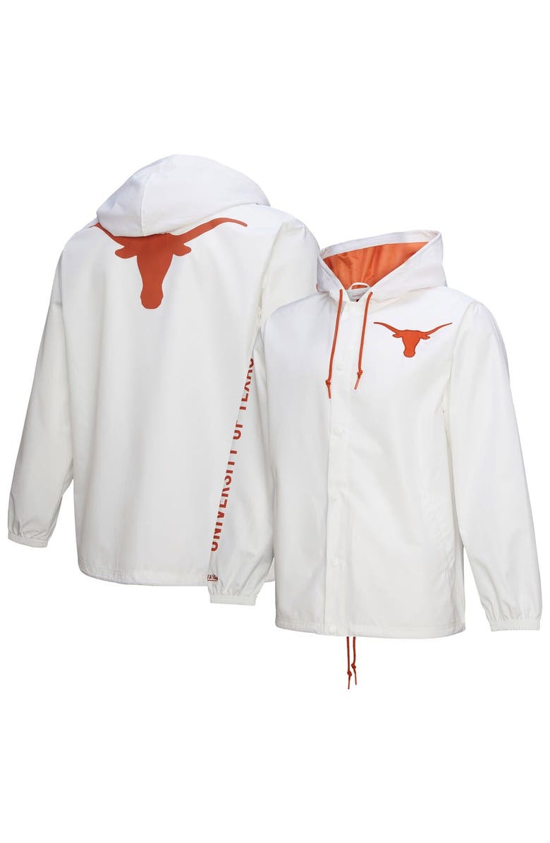 Mitchell & Ness Men's Mitchell & Ness White Texas Longhorns Coaches Full-Snap Hoodie Jacket, Alternate, color,