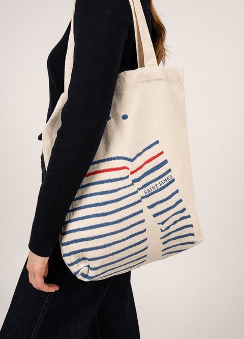 STRIPED TOTE BAG - Tote Bag in Recycled Cotton