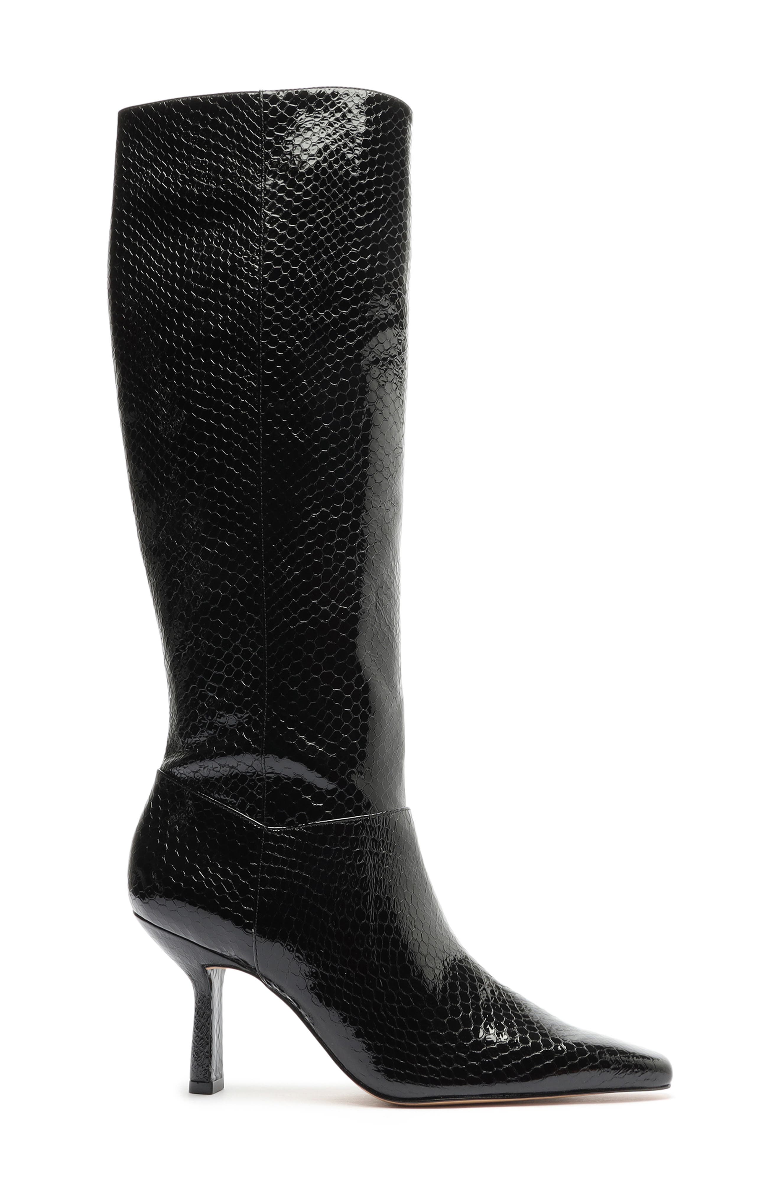 Jupitar Pointed Toe Boot, Alternate, color, BLACK SNAKESKIN LEATHER