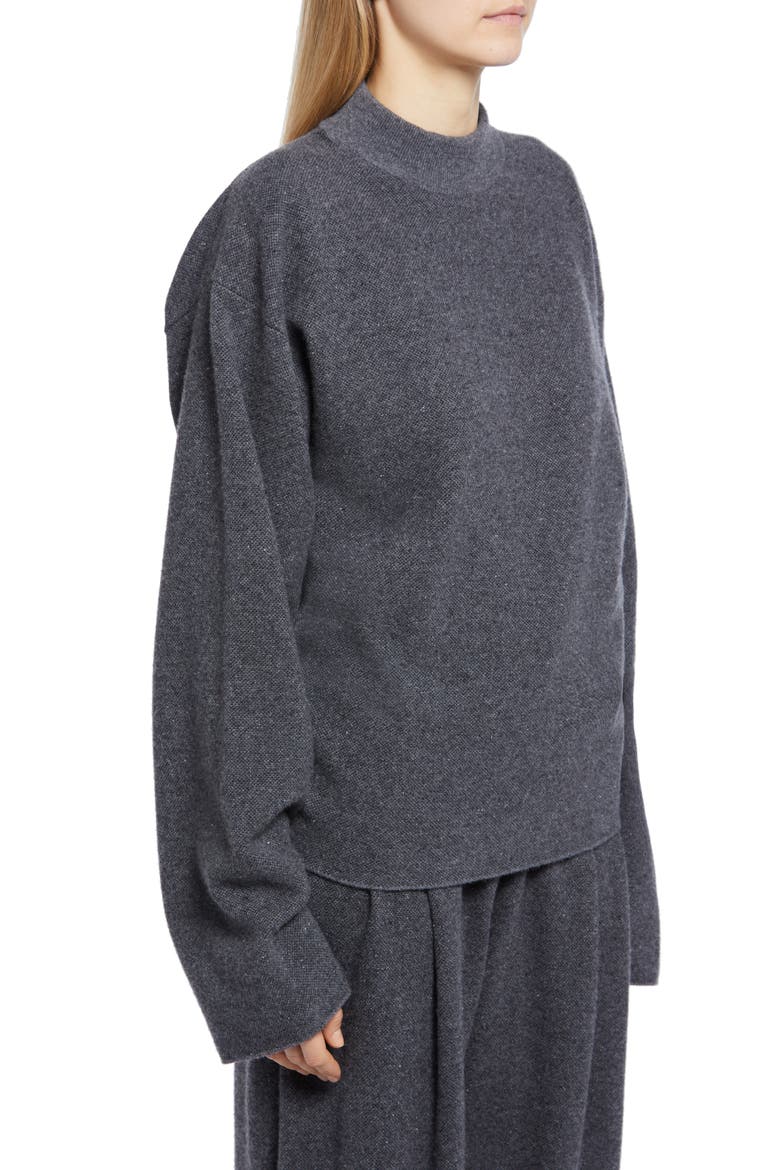 Daverio Boxy Cashmere & Silk Sweater, Alternate, color, GREY MELANGE