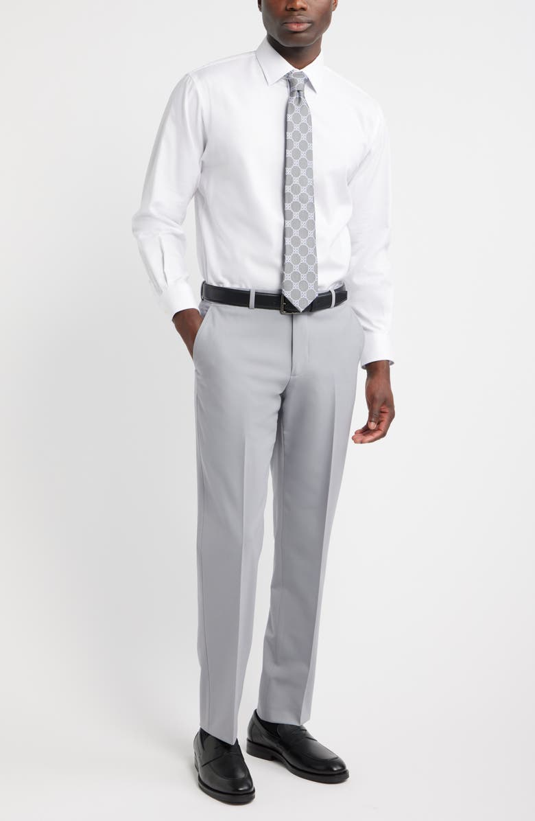 Nordstrom Traditional Fit Cotton Oxford Non-Iron Dress Shirt, Alternate, color, White Royal Oxford