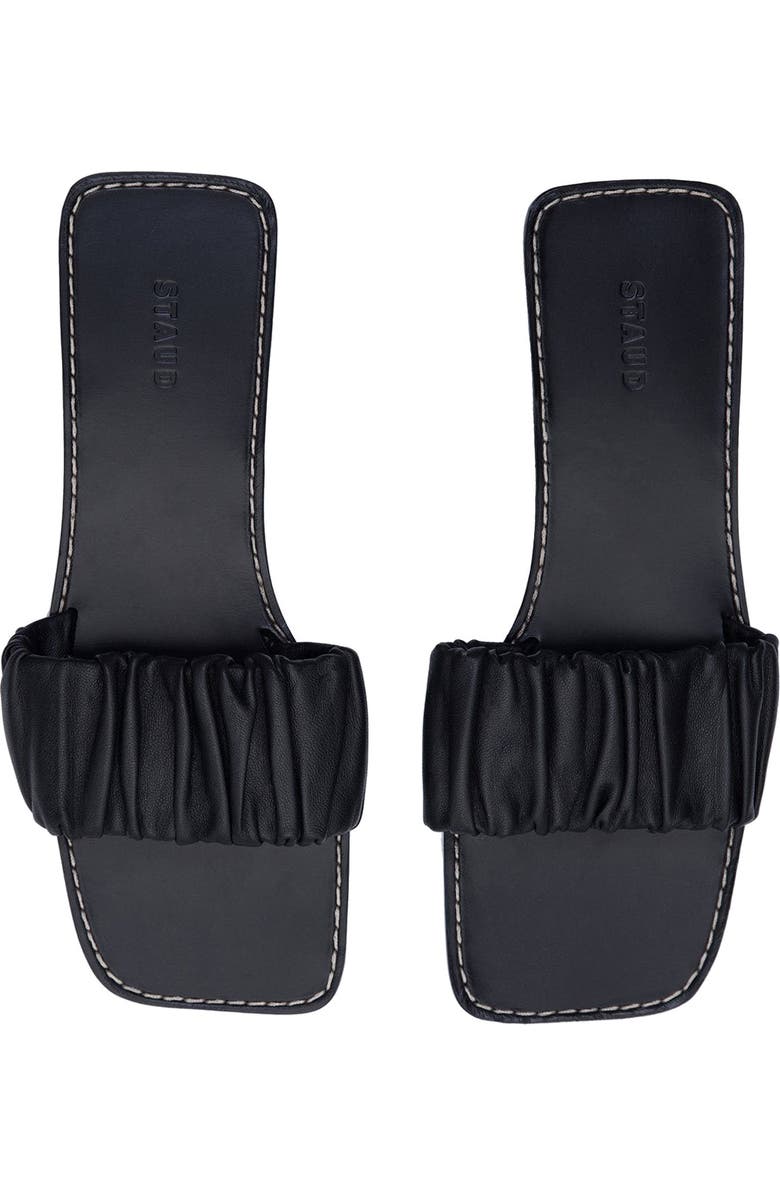 STAUD Nina Ruched Slide Sandal, Alternate, color,