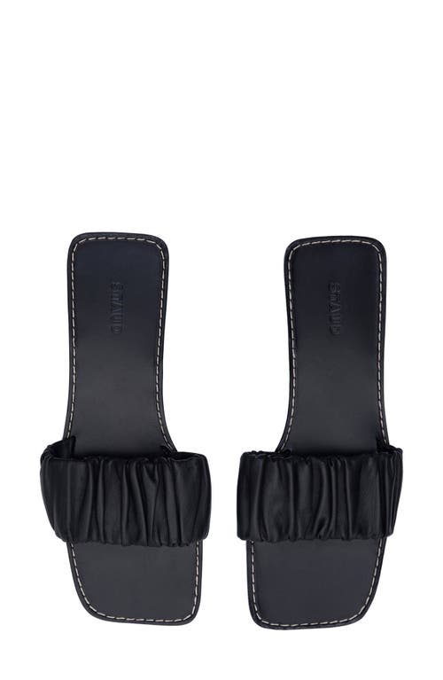 Staud Nina Ruched Slide Sandal In Black
