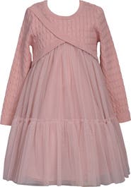 Iris & Ivy Kids' MIxed Media Long Sleeve Tulle Dress