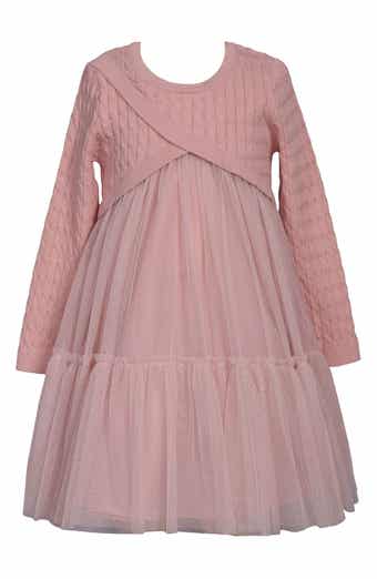 Iris & Ivy Kids' MIxed Media Long Sleeve Tulle Dress