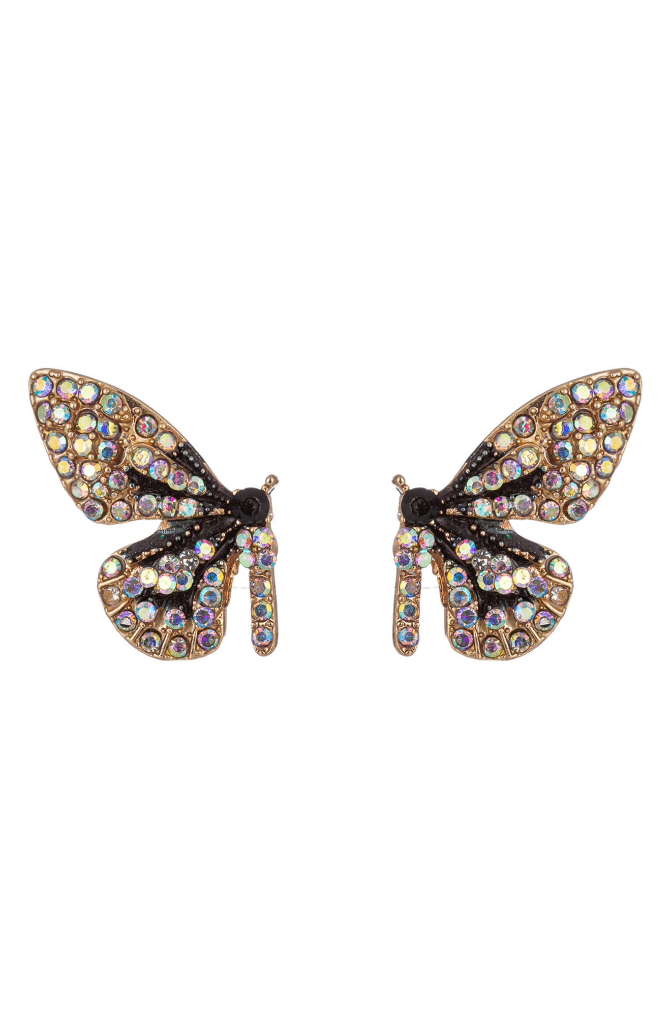 EYE CANDY LOS ANGELES Monarch Pave Crystal Butterfly Earrings