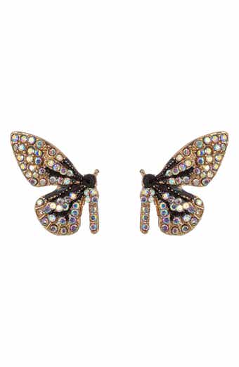 EYE CANDY LOS ANGELES Monarch Pave Crystal Butterfly Earrings