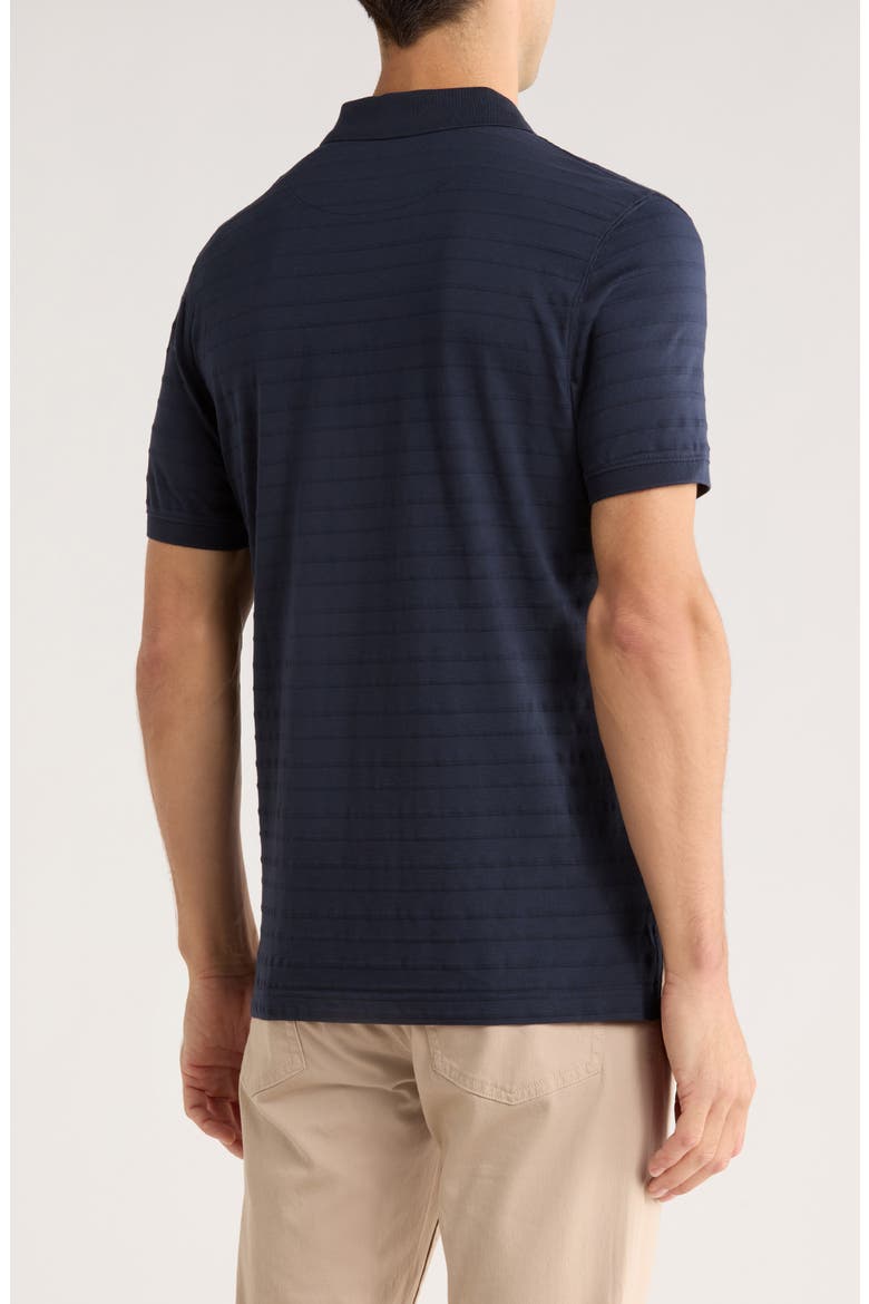 Martains Bay Stripe Cotton Polo, Alternate, color, MIDNIGHT