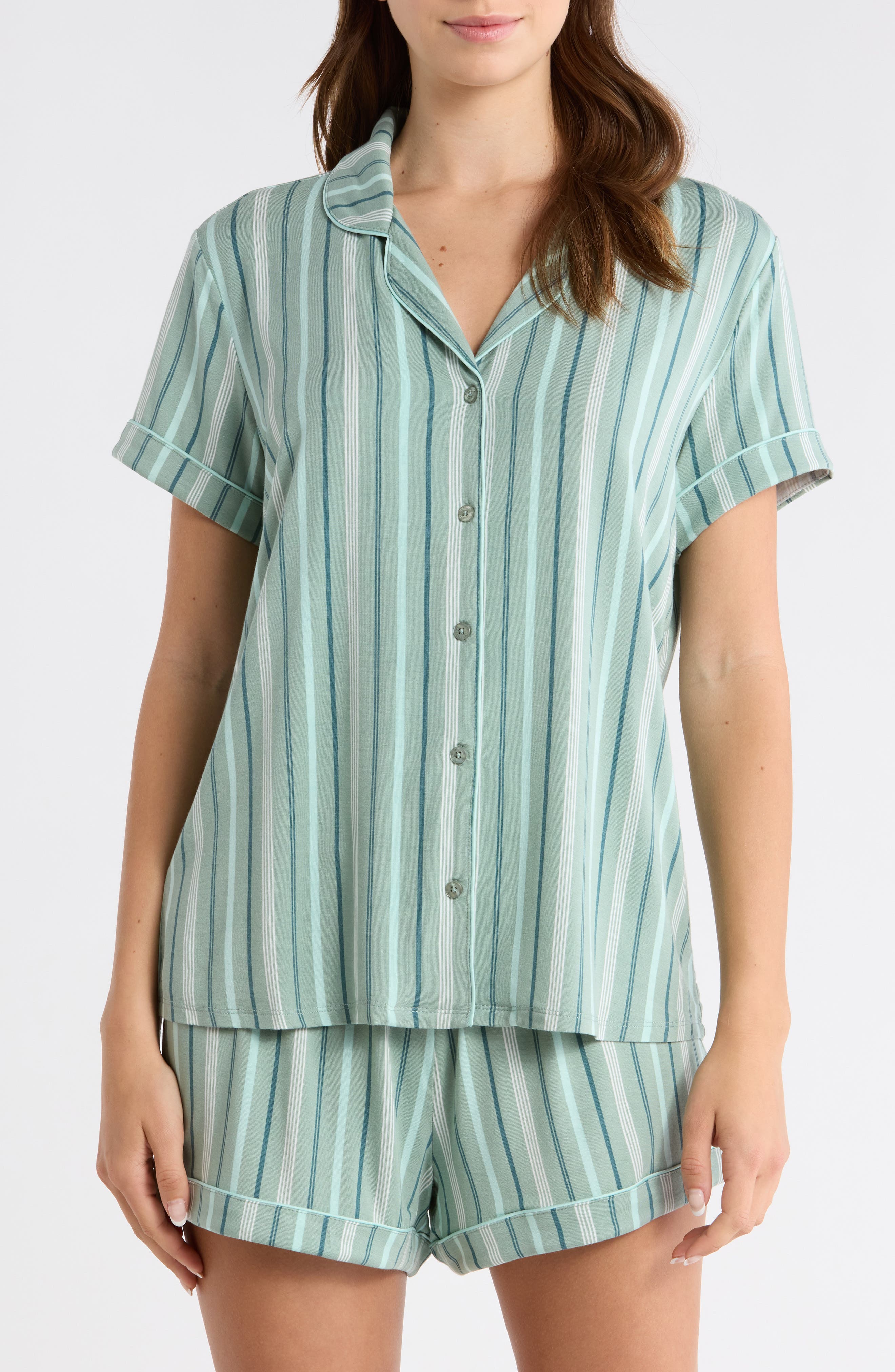 TEAL VARIGATED STRIPE