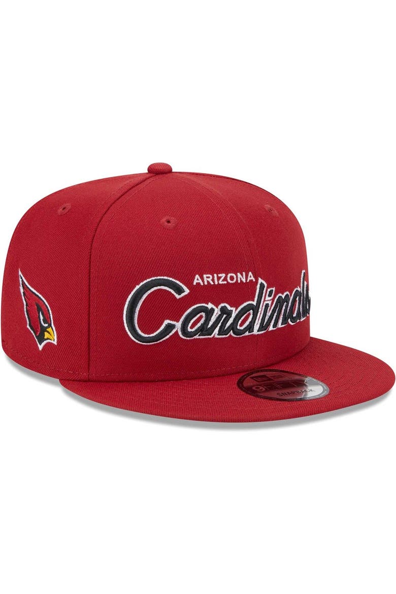 Men's New Era Cardinal Arizona Cardinals Main Script 9FIFTY Snapback Hat, Main, color, Cardinal