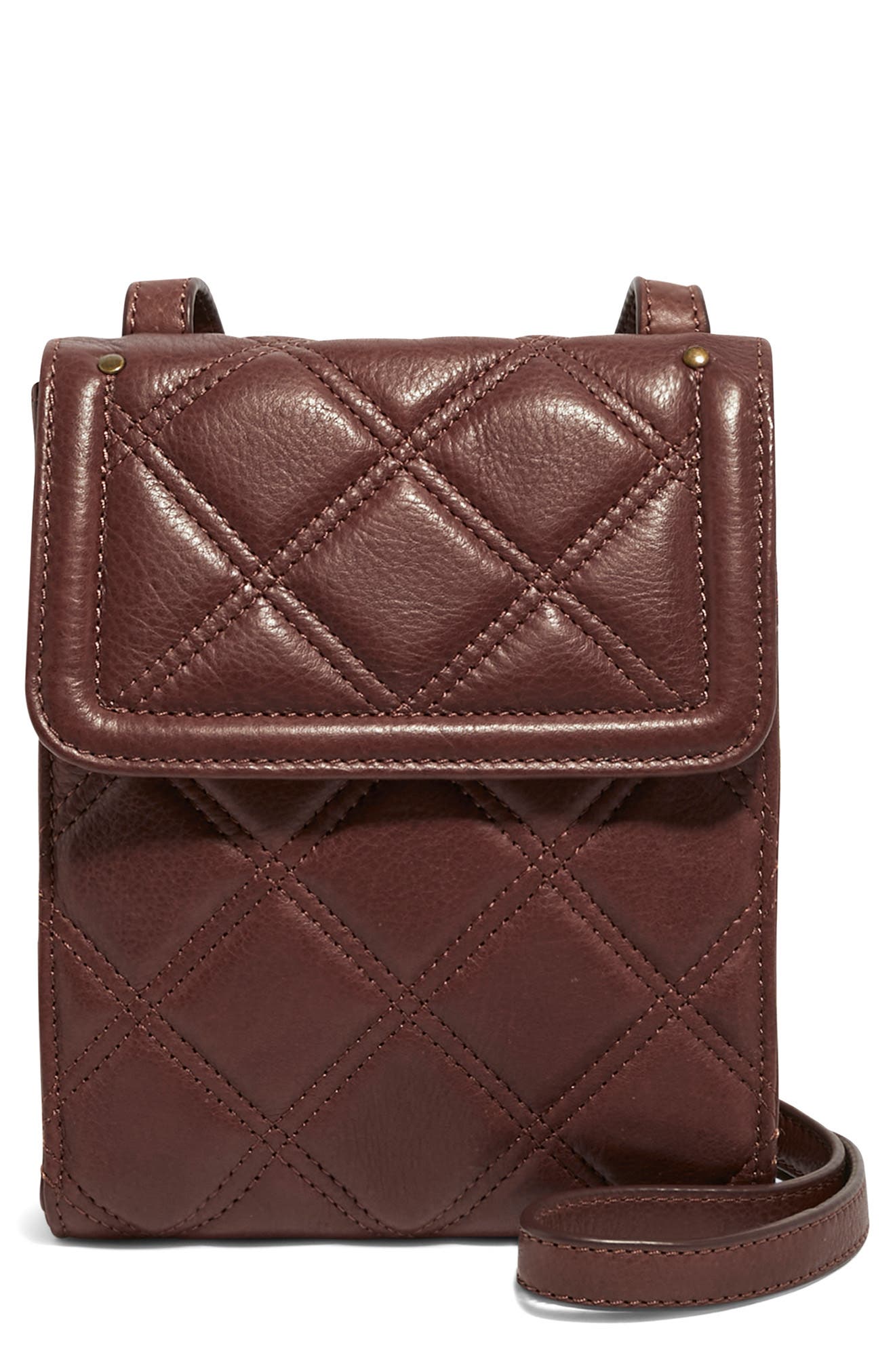 AMERICAN LEATHER CO. Kansas Quilted Leather Crossbody, Main, color, 