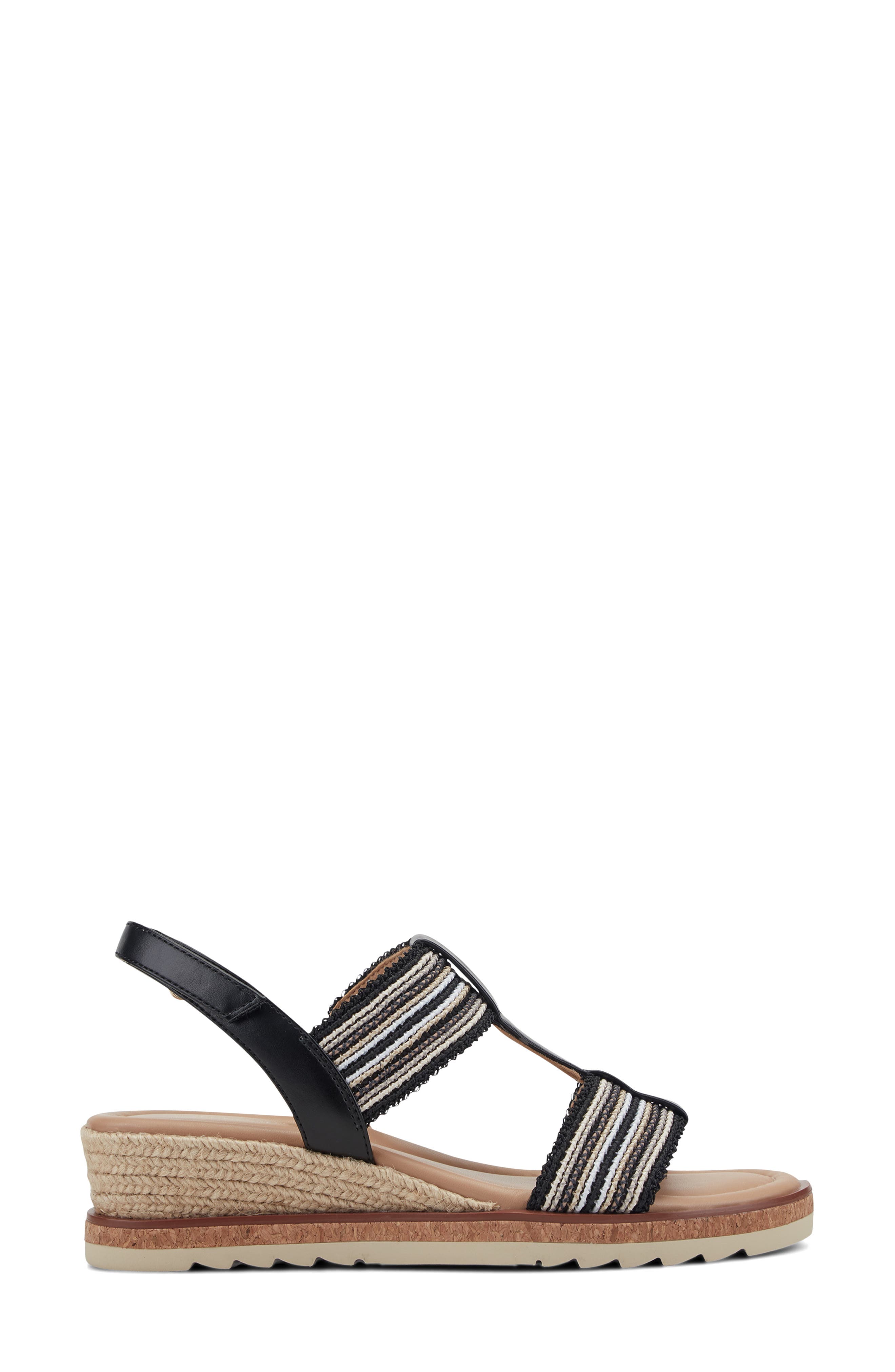 Easy Spirit Selene Wedge Sandal, Alternate, color, Black