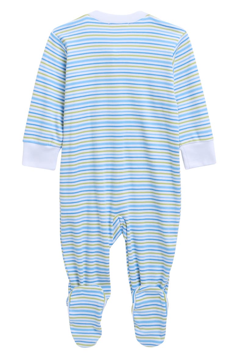 Embroidered Pima Cotton Footie, Alternate, color, BLUE MULTI