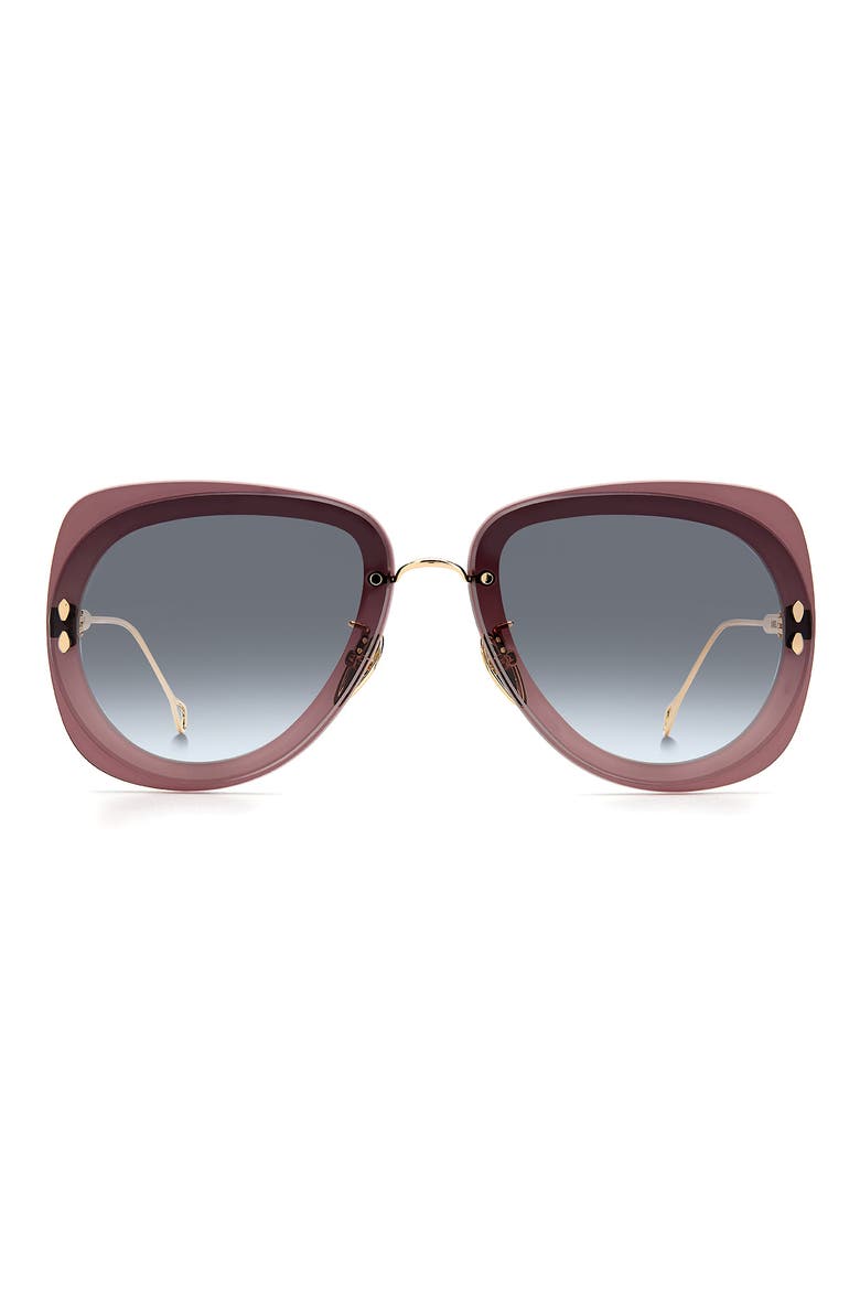 62mm Aviator Sunglasses, Main, color, GOLD BRGN / GREY SHADED