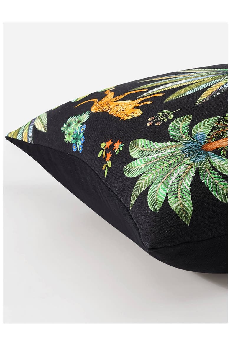 Decorative Palms Accent Pillow, Alternate, color, MIDNIGHT