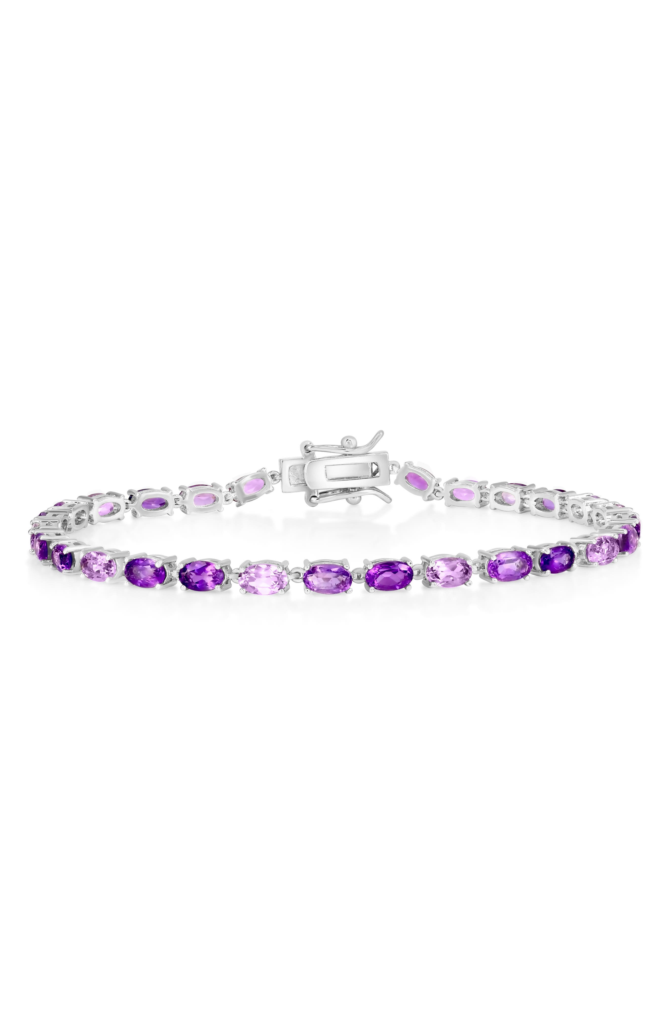 Sterling Silver Oval CZ Tennis Bracelet