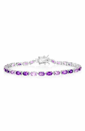 Sterling Silver Oval CZ Tennis Bracelet