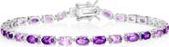 SIMONA Sterling Silver Oval CZ Tennis Bracelet