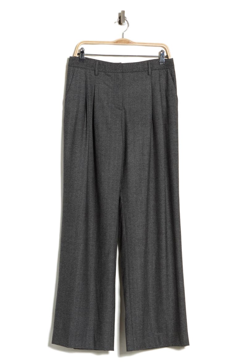 Sulli Pleated Wide Leg Wool & Cashmere Blend Pants, Alternate, color, MEDIUM HEATHER GREY