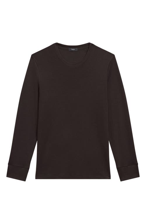 Theory Essential Long Sleeve T-shirt In Brown