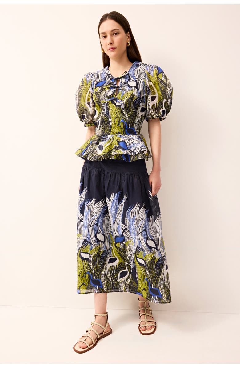 Marie Oliver Owens Skirt, Alternate, color, Heron