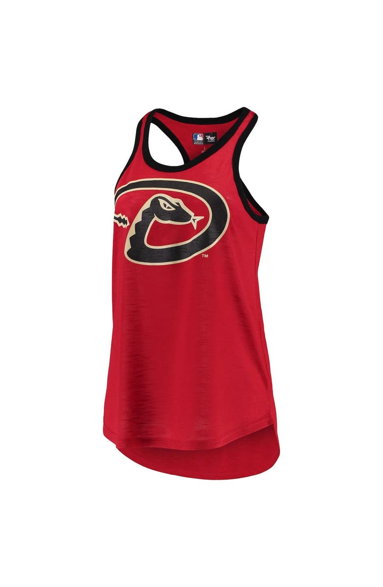 G-III 4HER BY CARL BANKS Women's G-III 4Her by Carl Banks Red Arizona Diamondbacks Team Logo Tater Racerback Tank Top, Alternate, color,