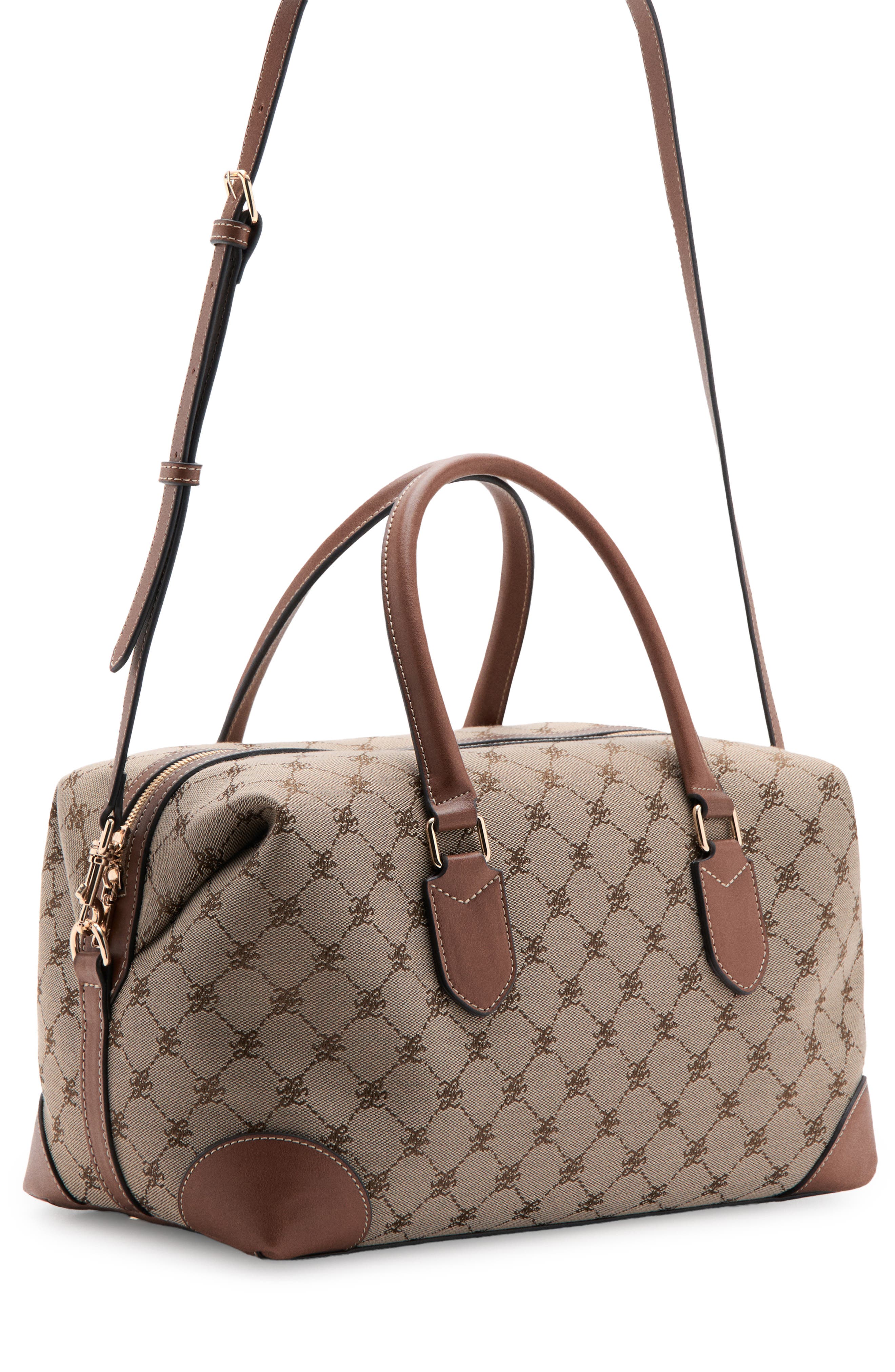 Logo Jacquard Bowling Bag, Alternate, color, LEATHER