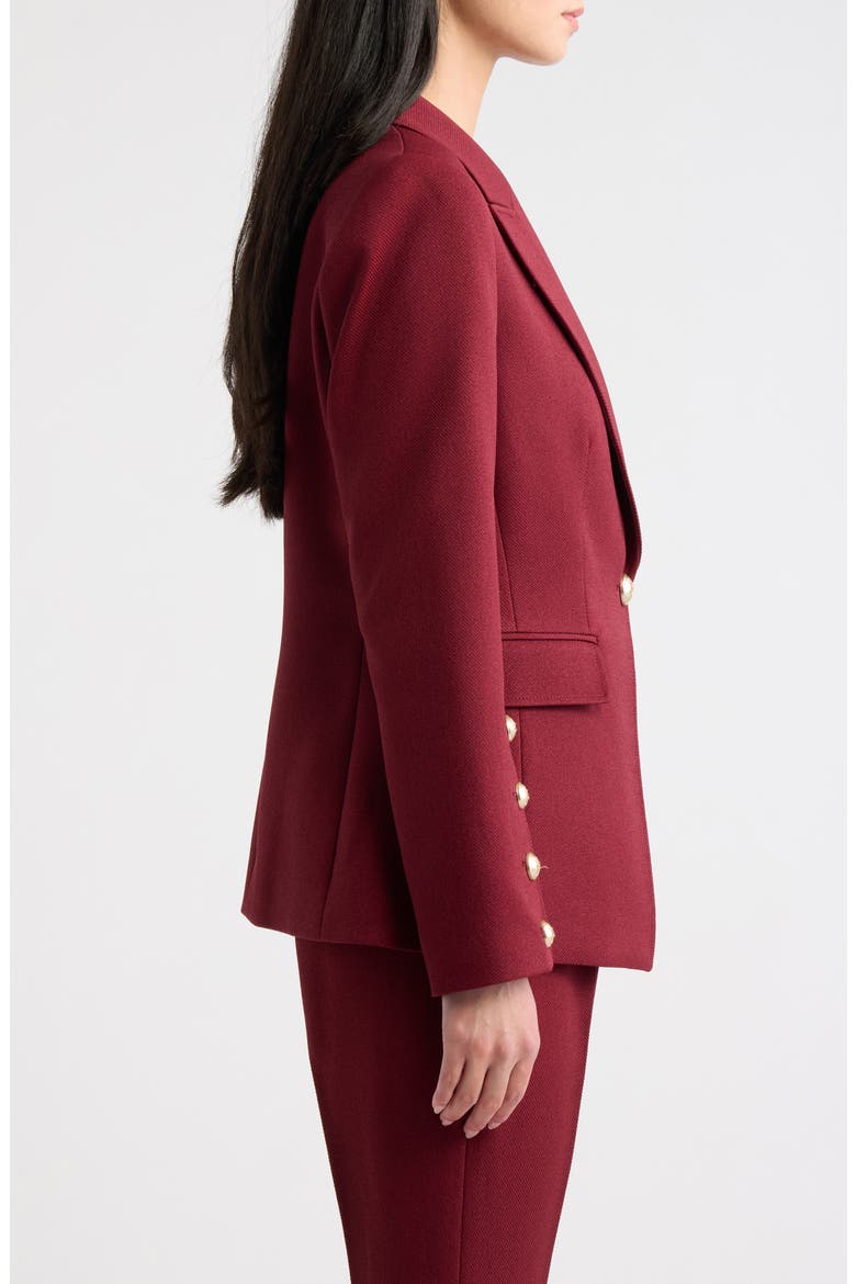 One-Button Structured Blazer, Alternate, color, CRANBERRY