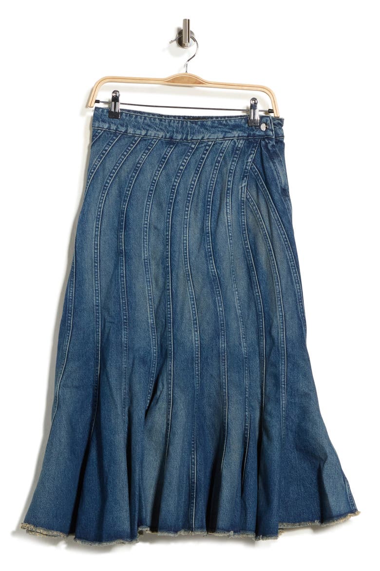 Wave Denim Skirt, Alternate, color, SWELL DENIM
