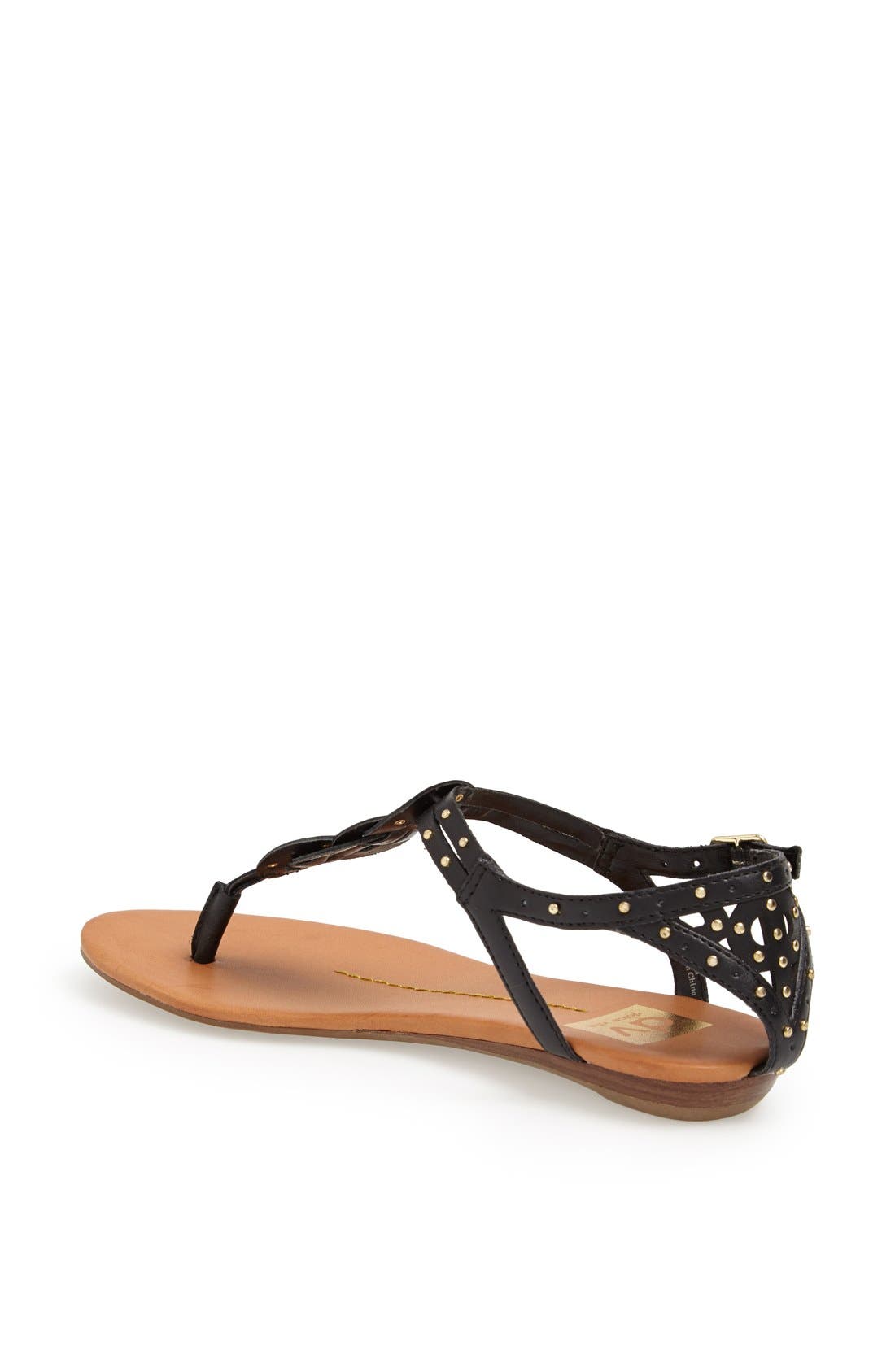 DV by Dolce Vita 'Azania' Leather Thong Sandal, Alternate, color, BLACK