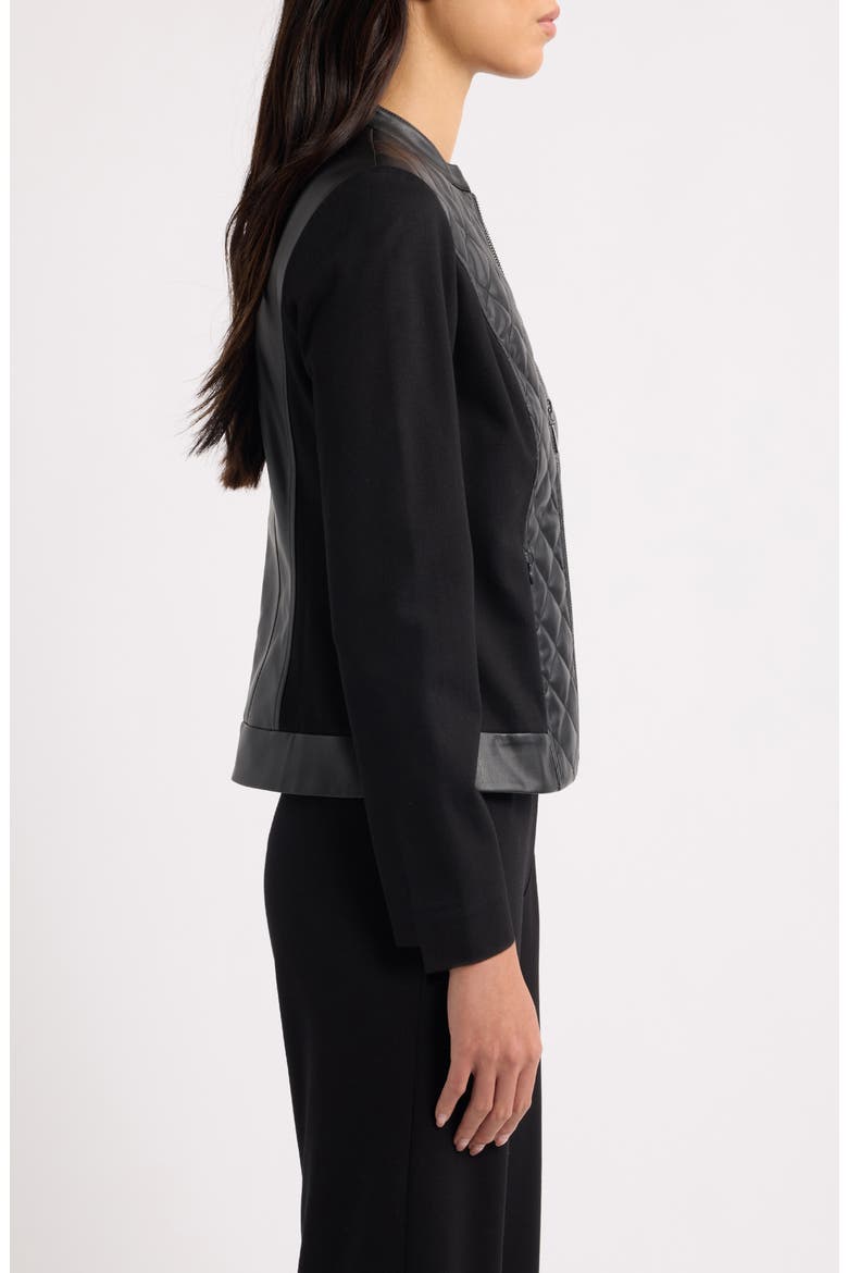 Quilted Faux Leather Moto Jacket, Alternate, color, ANNE BLACK