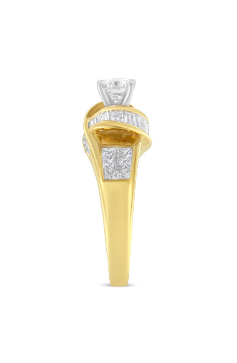 Haus of Brilliance 14K Gold 1 1/8Cttw Round Baguette and Princess Cut Diamond Ring, Alternate, color, Yellow Gold